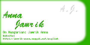 anna jamrik business card